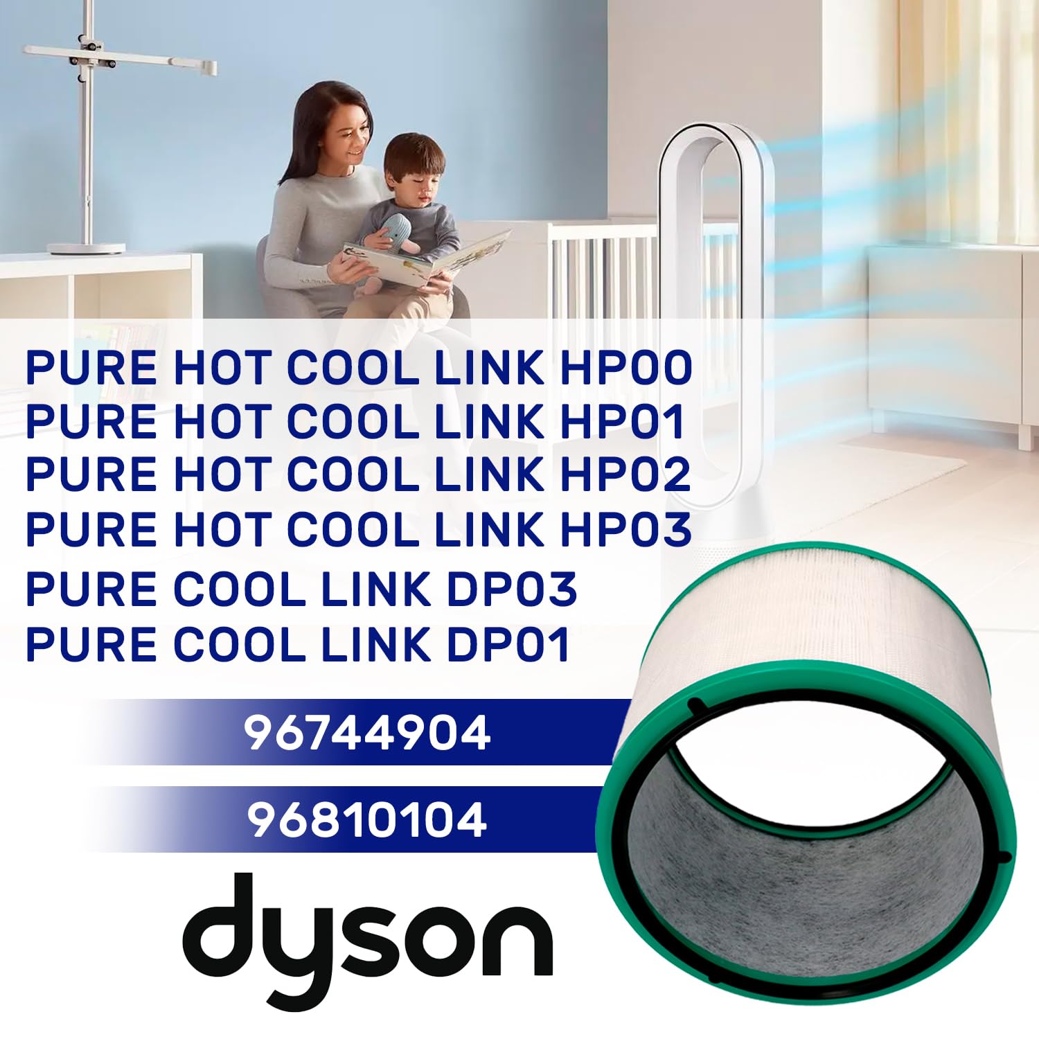 HEPA Filtre pour Aspirateur Ø 215mm 968101-04 96810104 pour Dyson DP01 DP03 | HP00 HP01 HP02 HP03 - MONTERAL