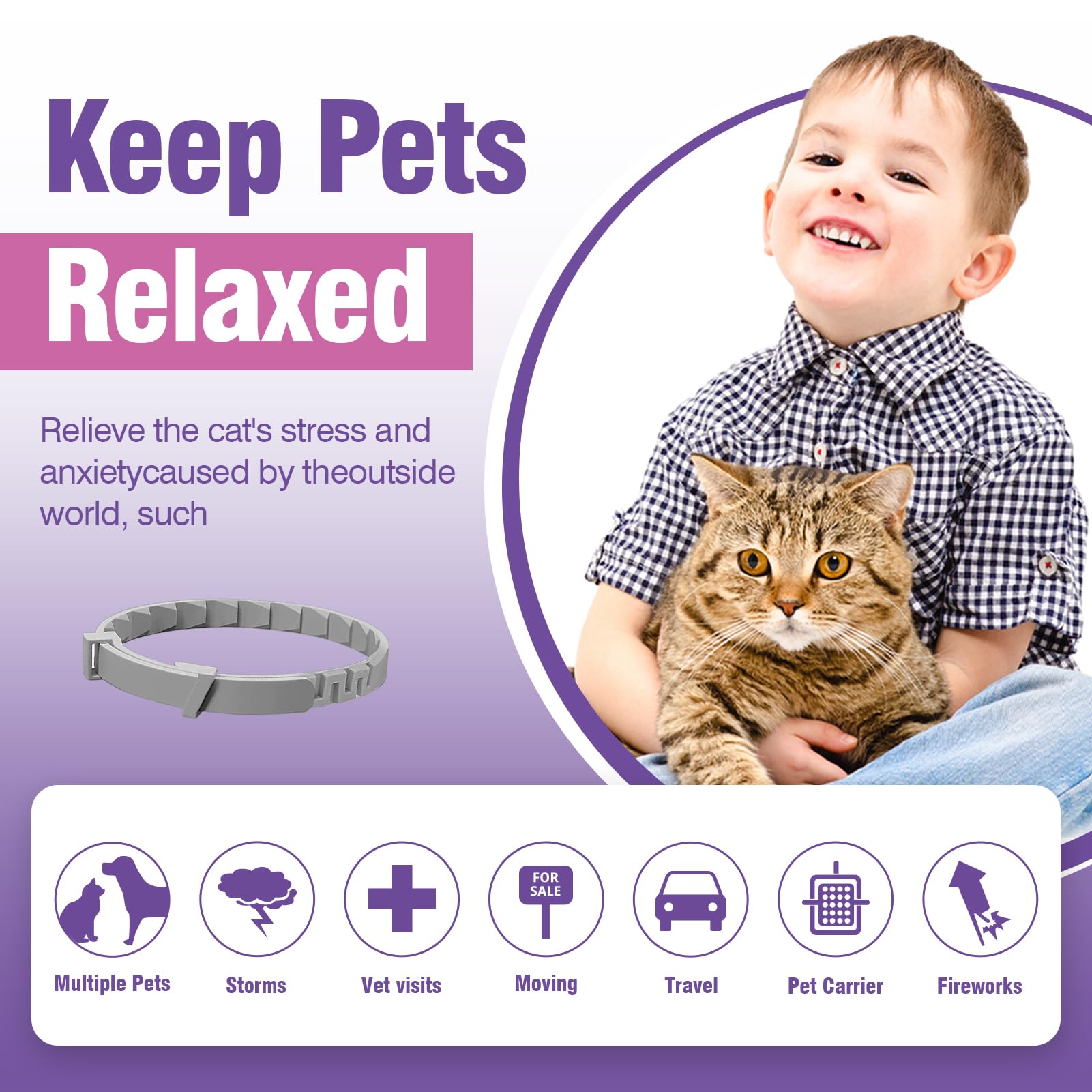 Tcllka Cat Calming Pheromone Collar 4 Pack – Adjustable Breakaway Cat Collar for Calming Support & Relaxation Waterproof 30-Day Continuous Wear for Travel, Grooming & Multi-Cat Homes - image 3