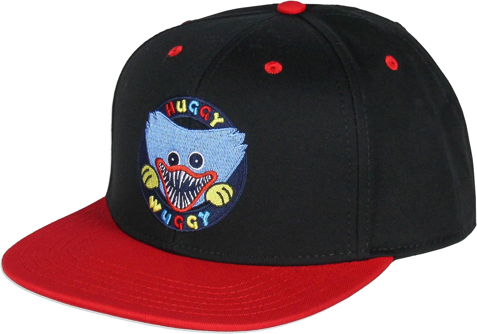 Poppy Playtime Huggy Razor Teeth Grin Adjustable OSFM Hat Cap for Men and Women Flat Brim Black