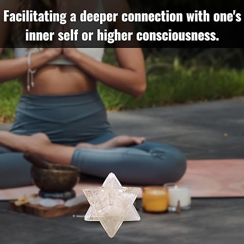 Miniatura 6 de Amazing Gemstone Estrella de Merkaba de orgón de cristal grande de selenita para meditación curativa de Reiki y rejilla de cristal