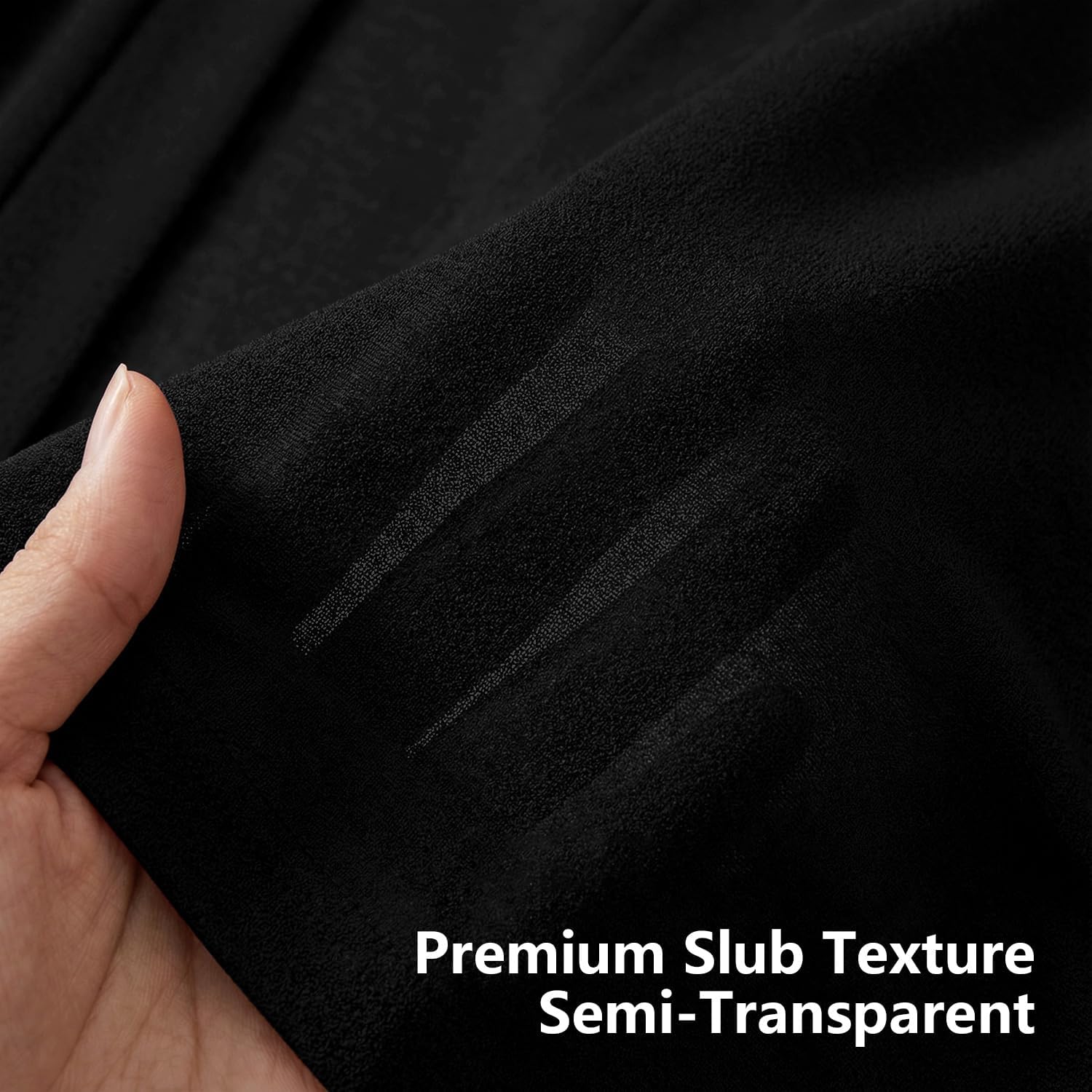 Womens Summer Loose Fit Lightweight Cardigan 3/4 Sleeve Open Front Sheer Cover Ups Hight Low Hem with Pockets - Image 3