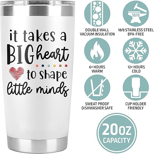 Miniatura 2 de Teacher Life - Vaso de 20 onzas para mujeres y hombres, regalos de agradecimiento de estudiantes, idea de cumpleaños para Navidad y semana de
