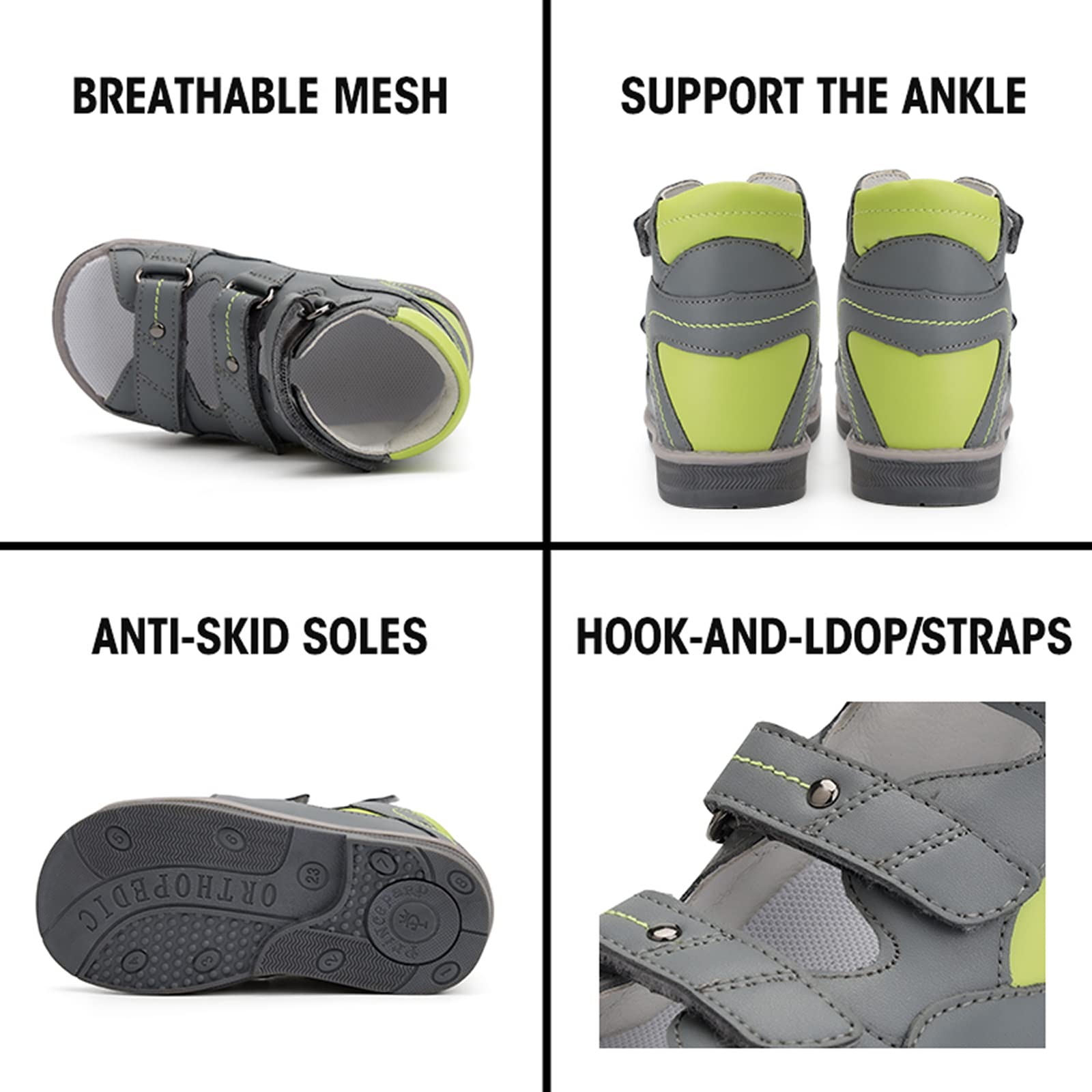 Sandalias ortopédicas para niños y niños pequeños,zapatos ortopédicos con soporte para el arco y el tobillo