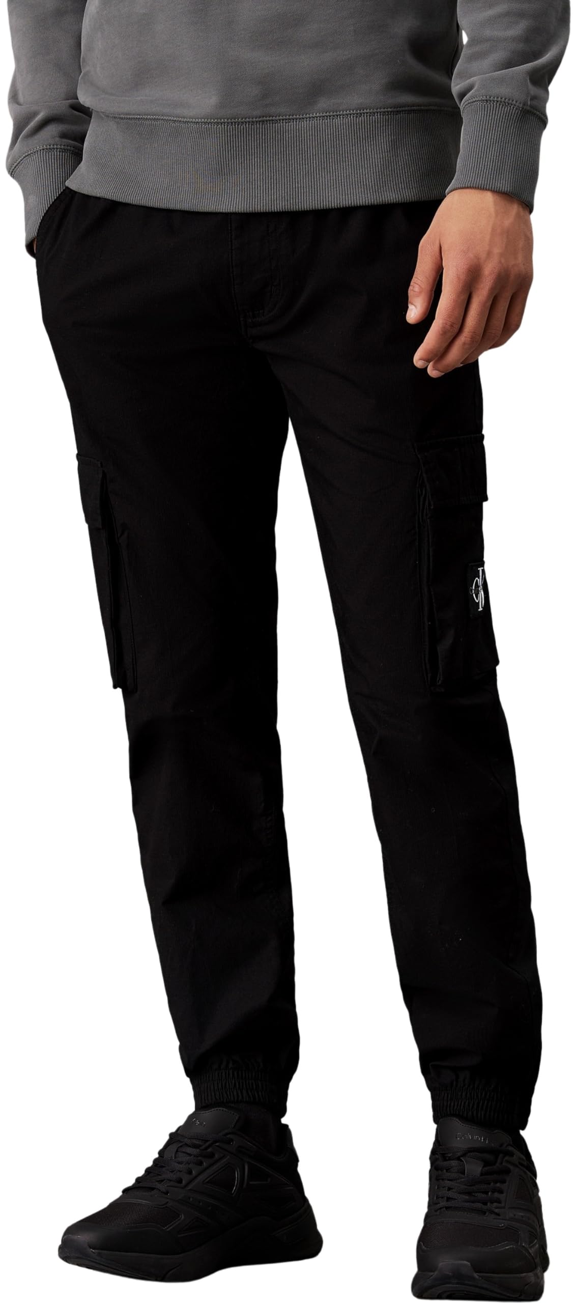 Calvin Klein Jeans Skinny Washed Cargo Pants - Black, Black, Size M, Men