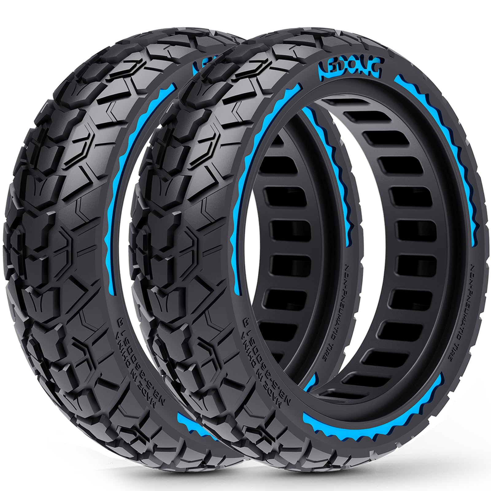 2 Pièces Pneus 10x2,50 pour Trottinette, Améliorez Votre Trottinette avec des Pneu Tout-terrain Sans Air 60/70-6,5, Roues de Rechange 10x2,5-6,5 pour Segway Ninebot Max G2/G30 Series, etc