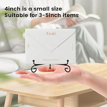2Pack Black Iron Easel Display Stand, 4 Inch Foldable Plate Holder