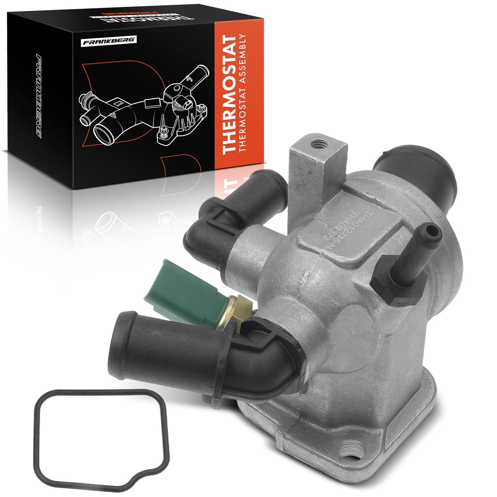 Frankberg Termostato del liquido di raffreddamento con alloggiamento e | Compatibile con: Astra Classic A04, Idea 350, Corsa D S07, Doblo Box/MPV 223, Astra H GTC A04, Linea 110 323