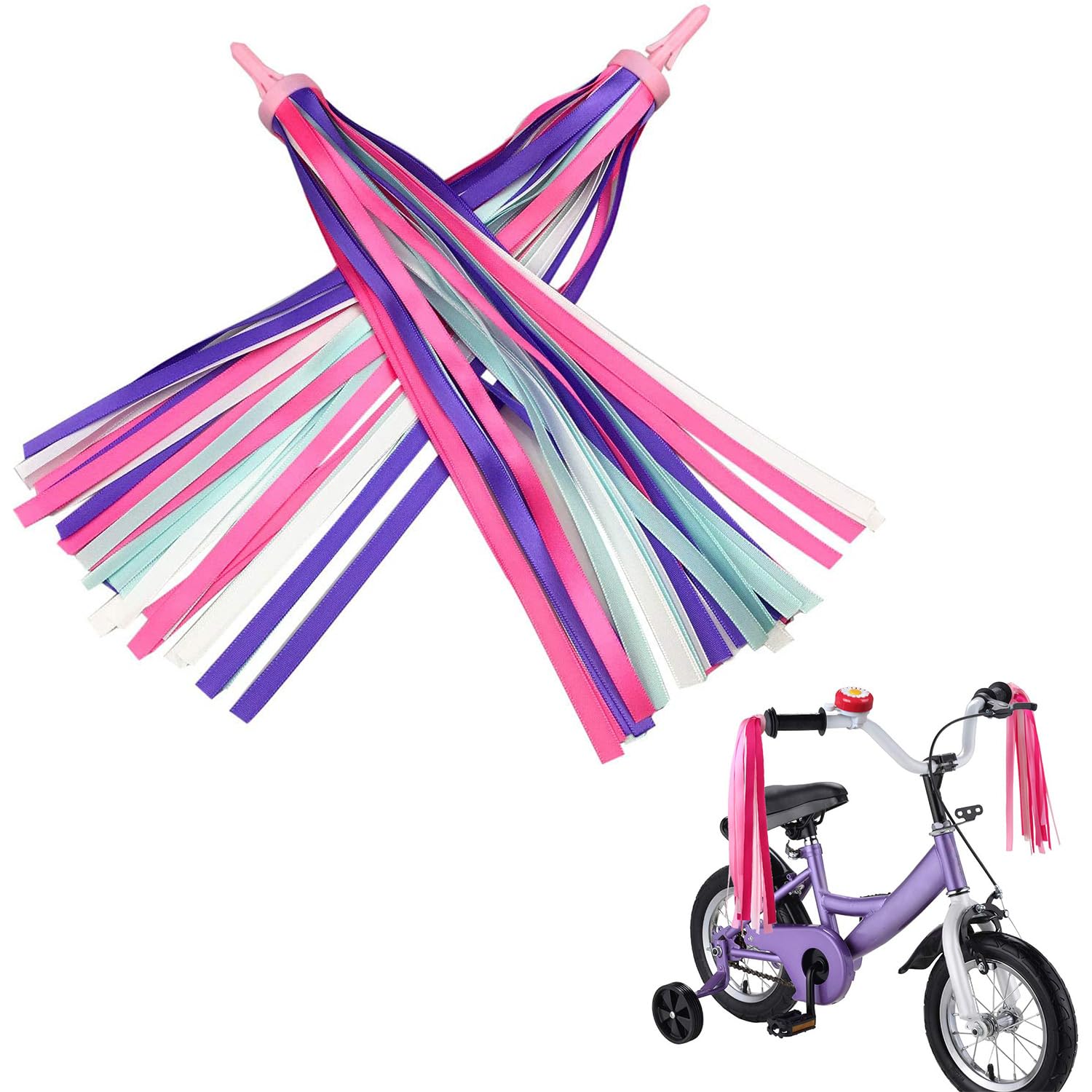 RoontinColorful Bike Streamers for Kids - Fun Bicycle and Scooter Accessories