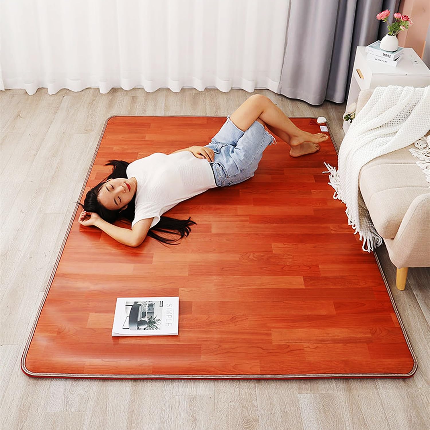 Electric Heating Pads w Adjustable Temperature Timer Heated Floor Mats Electric Carpet Area Rug Under Desk Foot Warmer