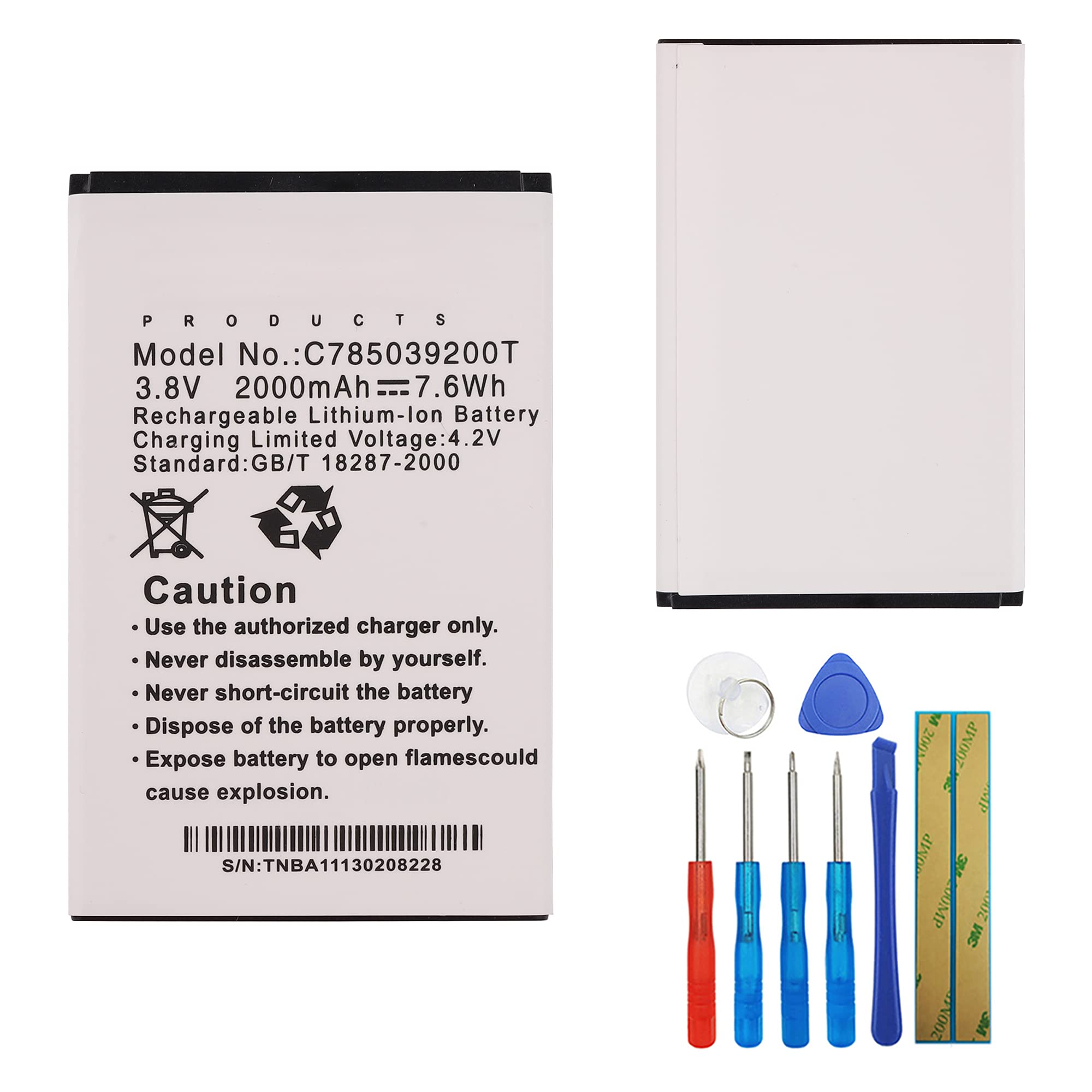 E-YIIVIIL Replacement Battery C785039200T Compatible with BLU Dash X2 D110U D110L with Tools