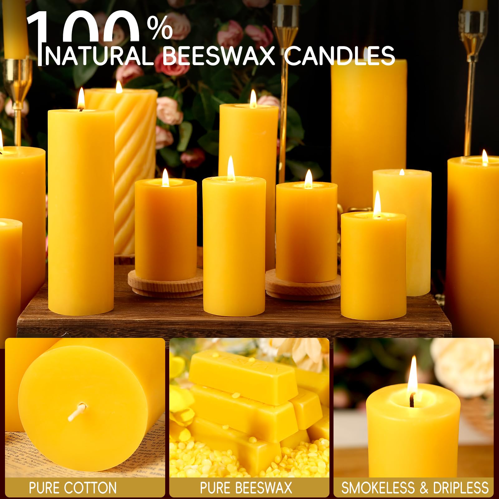 Velas de cera de abejas