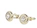 Stacy Adams Men's Round Gold Cuff Link W/Crystals, One Size