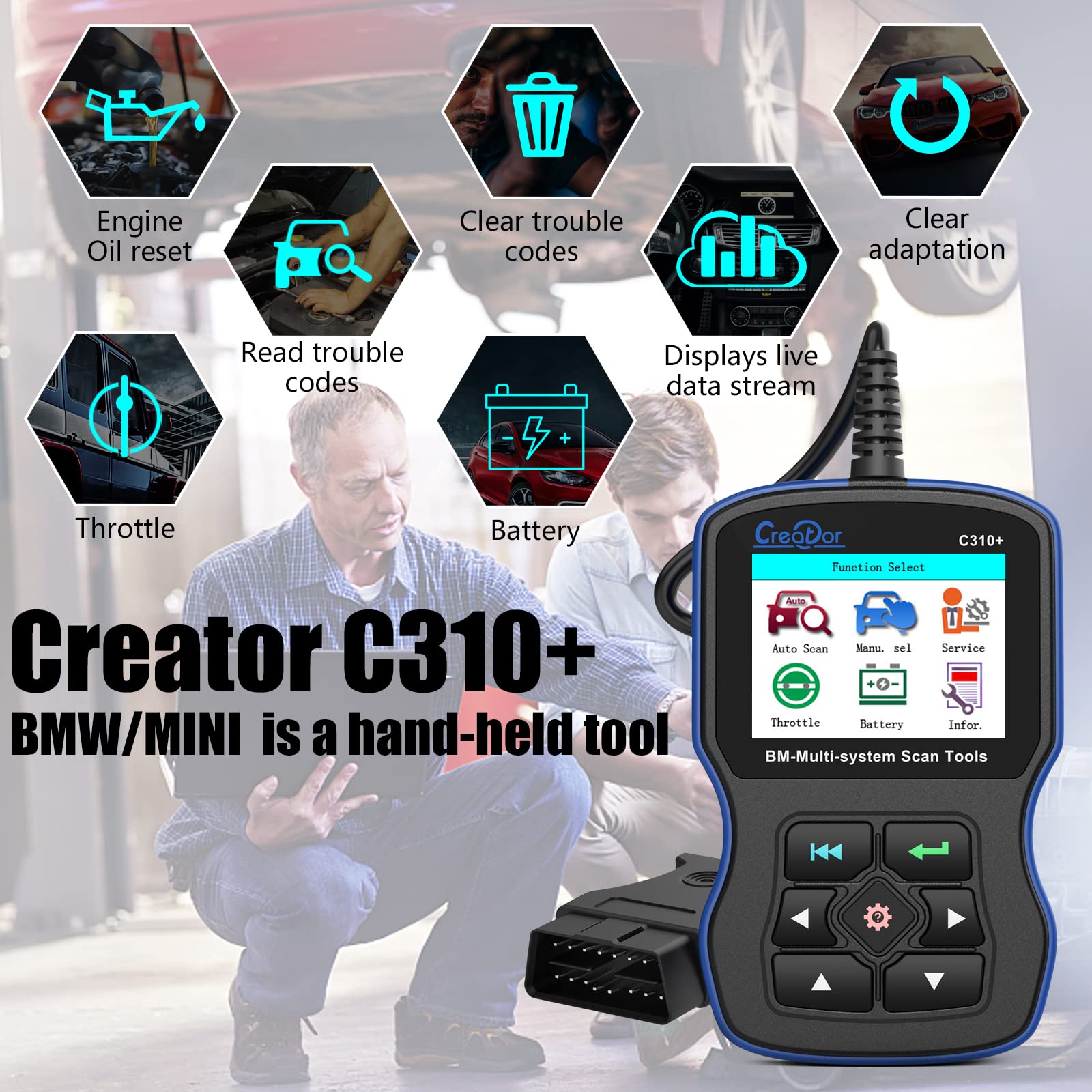 Creator C310+ Code Reader C310 Multi System Scan Tool Compatible for Diagnostic Tool