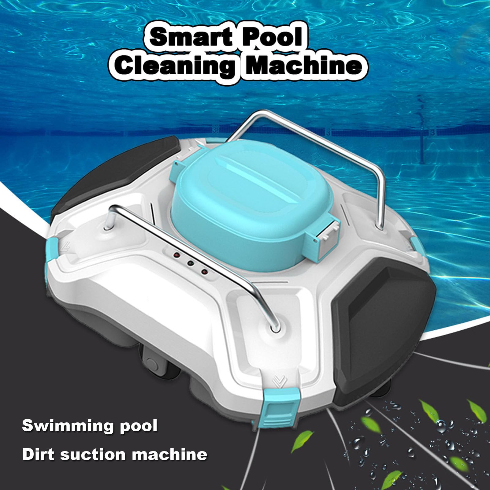 Limpiador de Piscina de Robot automático, vacío de Piscina robótica inalámbrica para Piscina sobre el Suelo y la Piscina en el Suelo con una Fuerte succión y Mango Superior
