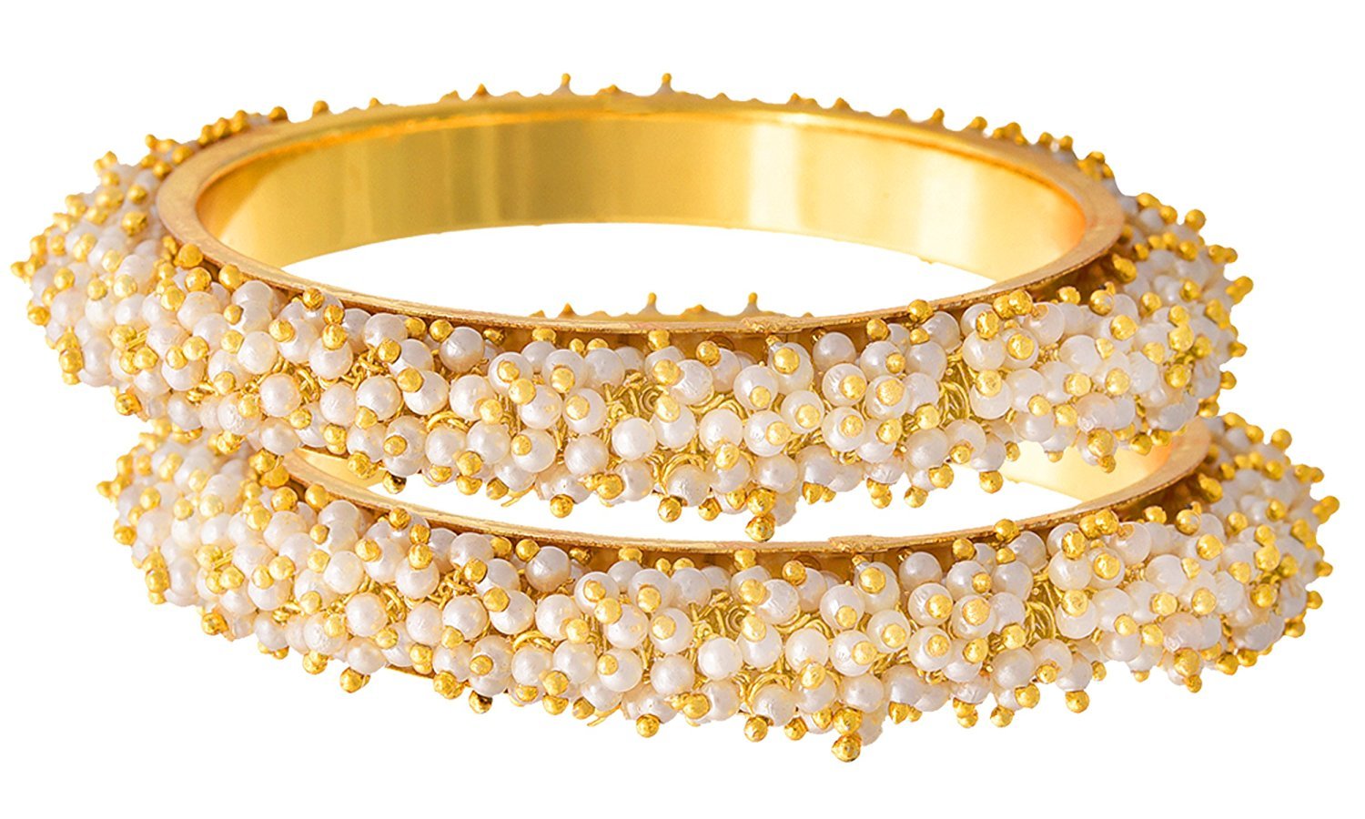 JFL - Jewellery for Less JFL- Traditional & Ethnic One Gram Gold plated Leheriaya Pearl Bangles for Women & Girls. (Size- 2.2 (B01E75Y482) Amazon Price History, Amazon Price Tracker