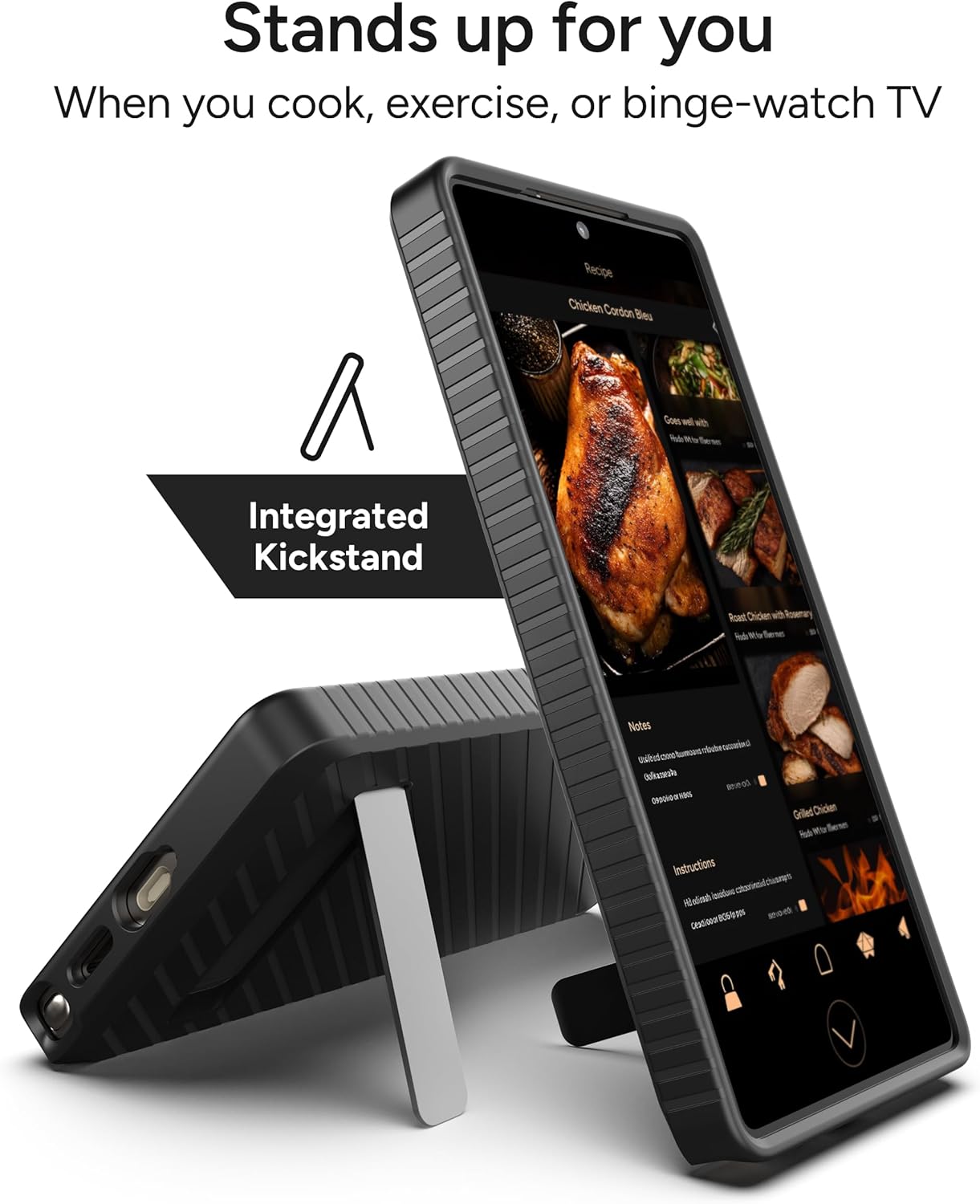 ZAGG Denali Samsung Galaxy S25 Ultra Case with Kickstand - 16ft Drop Protection, Graphene-Infused, Wireless Charging Compatible, Rugged Dual-Layer Design, Black