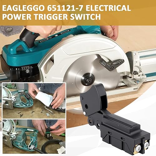 Miniatura 7 de 651121-7 Interruptor de gatillo eléctrico L50 2412A-125250V para Makita 651172-0,651168-1 5007NB 5007S 5007FK 5007F GA5010Z pieza de repuesto,