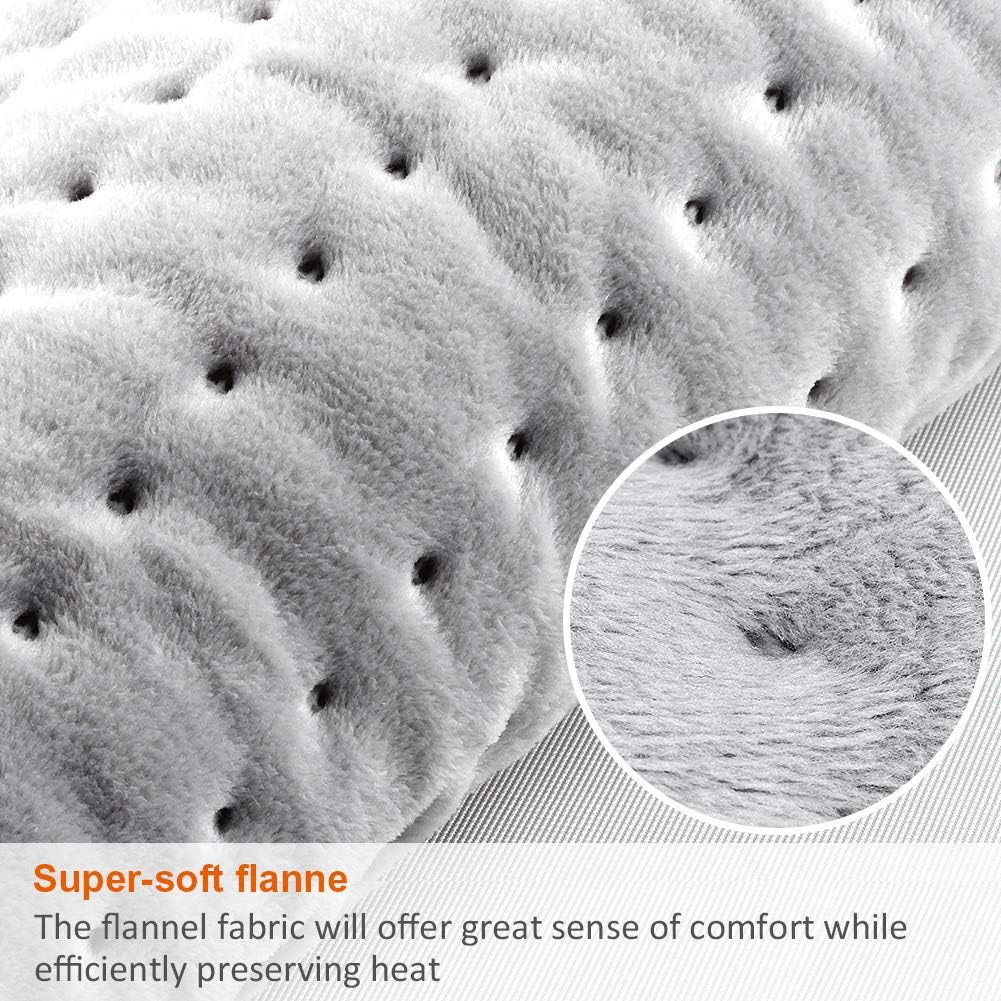 DIZA100 Heating Pad Fast Heating Warming Pad 6 Temperature Settings Dry & Moist Heat Option with Auto-Off Timer 12x24 Inch (Silver Grey)