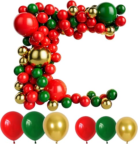 Kit de guirnalda de globos rojos, verdes y dorados para baby shower, boda, cumpleaños, graduación, decoración de fiesta de Navidad disponible en Yaxa Costa Rica