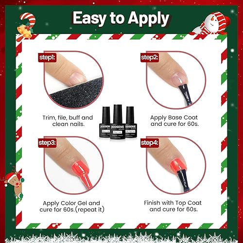 Miniatura 8 de JODSONE Juego de uñas de gel de 20 colores de alto brillo, magnífico esmalte de gel base, capa superior, capa mate, bonitos regalos para mostrar