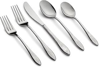 350920P660 Cassis Textured Mirror 20-Piece Flatware Set