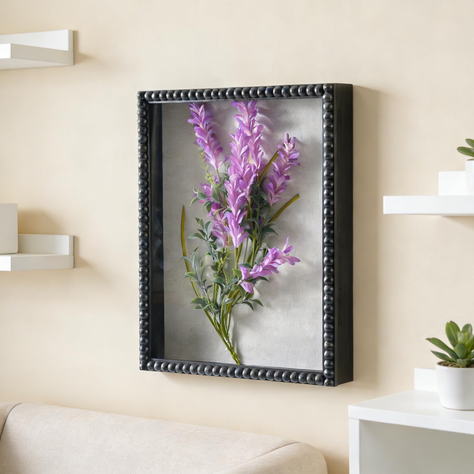 Shadow Box Rahmen 16 x 20 - 5,1 cm tiefer Holz- und Glasvitrine mit einzigartiger Perlentür, tiefe Erinnerungsbox für Fotos, Erinnerungsstücke, Sammlungen, Auszeichnungen, Tickets