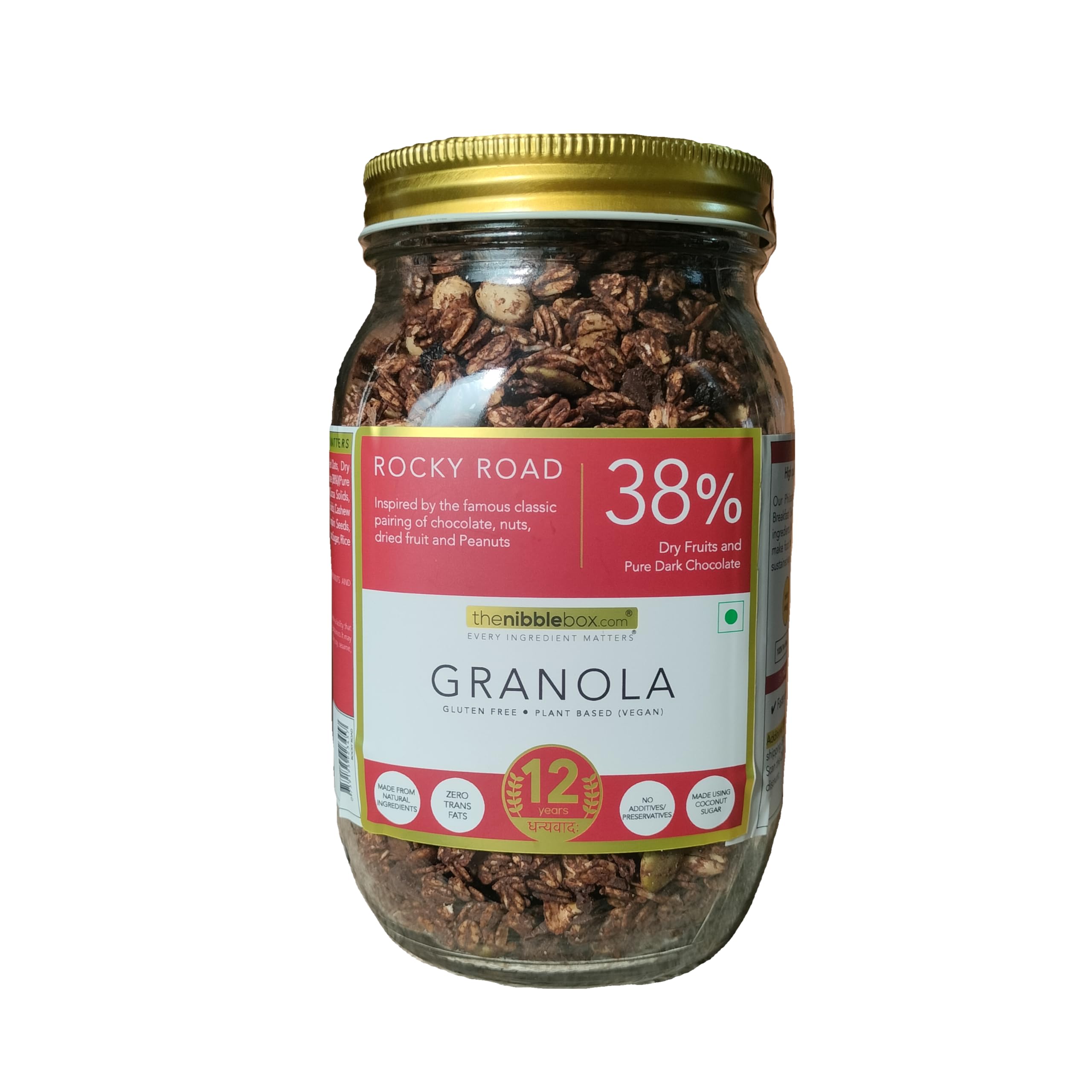 thenibblebox Rocky Road Granola, 500g Jar [38% dry fruits, gluten free, vegan friendly, no refined sugar]-image-33