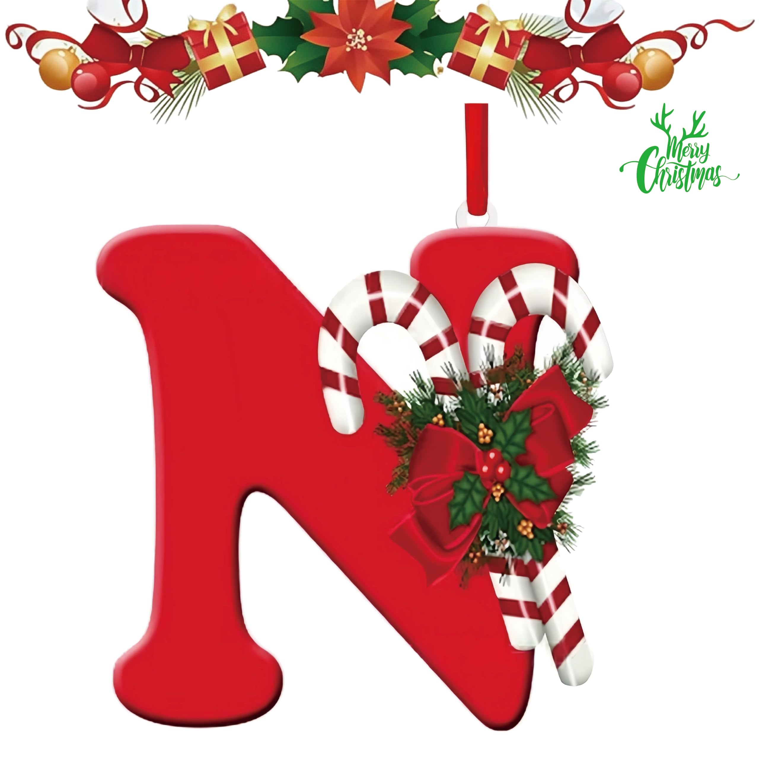 letter hanging Christmas tree decoration is a must-have for personalized DIY Christmas decoration. It is sturdy, not easily damaged or deformed, and can be used both indoors and outdoors (Letters-N)