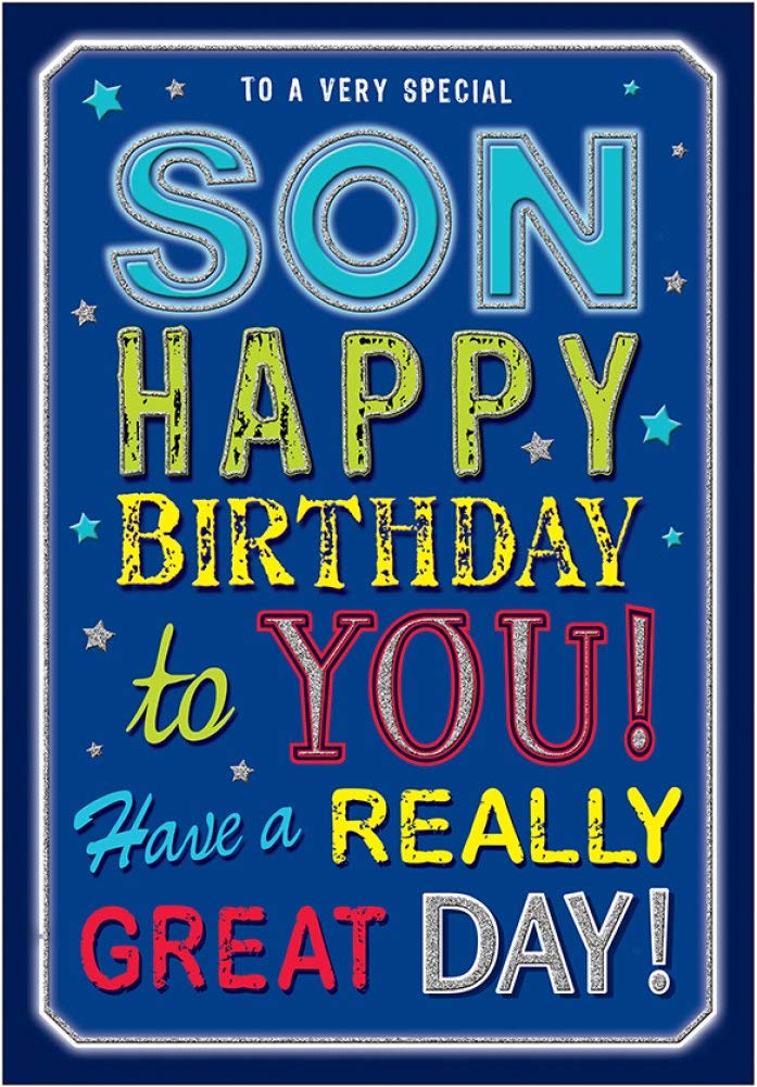 Piccadilly Greetings Modern Birthday Card Son - 9 x 6 inches