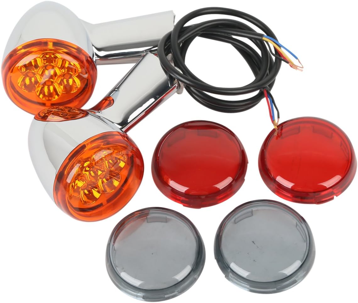 XMT-MOTO New Rear Turn Signals Lights Indicator Amber Fit for Harley Davidson XL883 XL1200 Sportster 1992-up