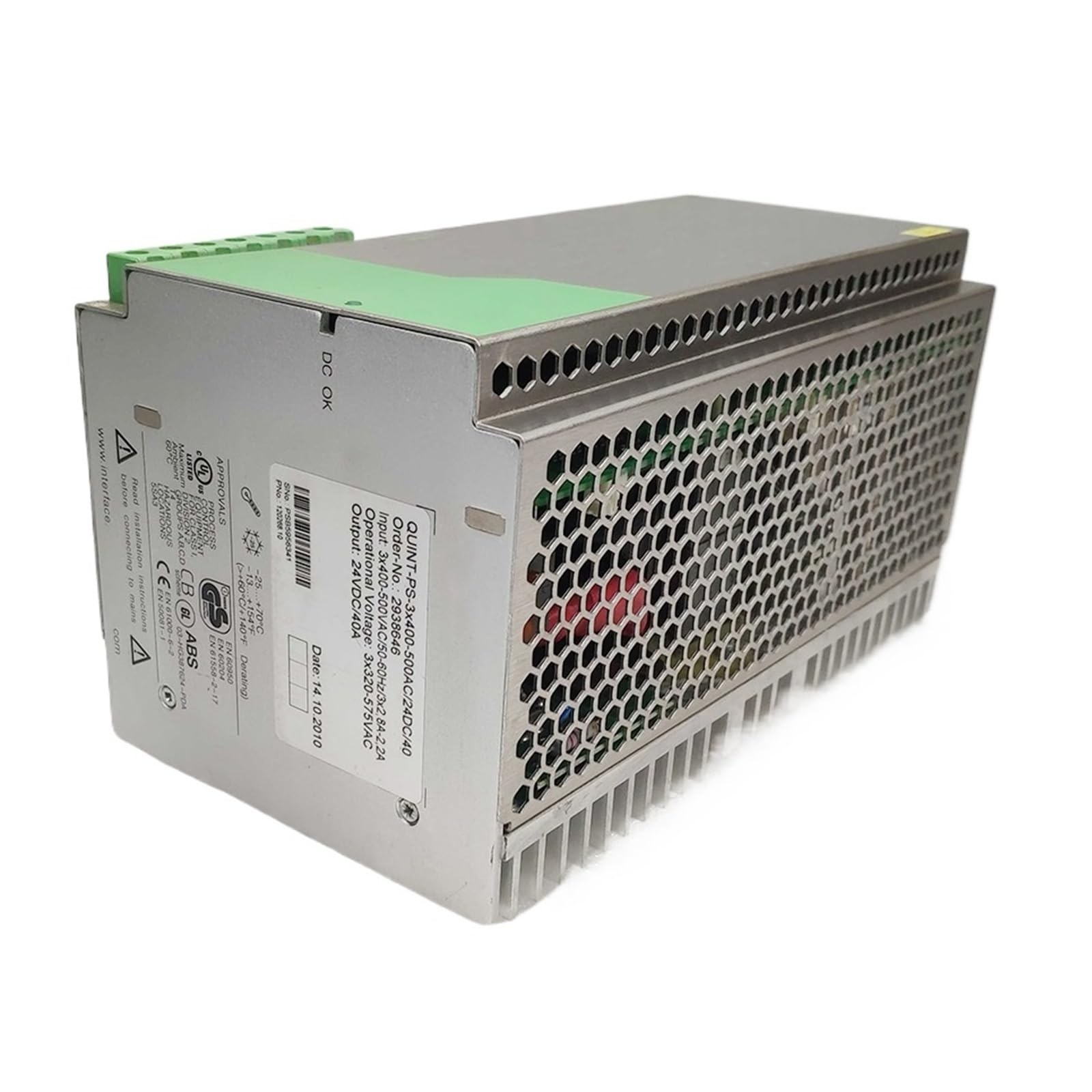 CLBSWYEJK Switching Power Supply 2938646 QUINT-PS-3X400-500AC/24DC/40 24VDC/40A