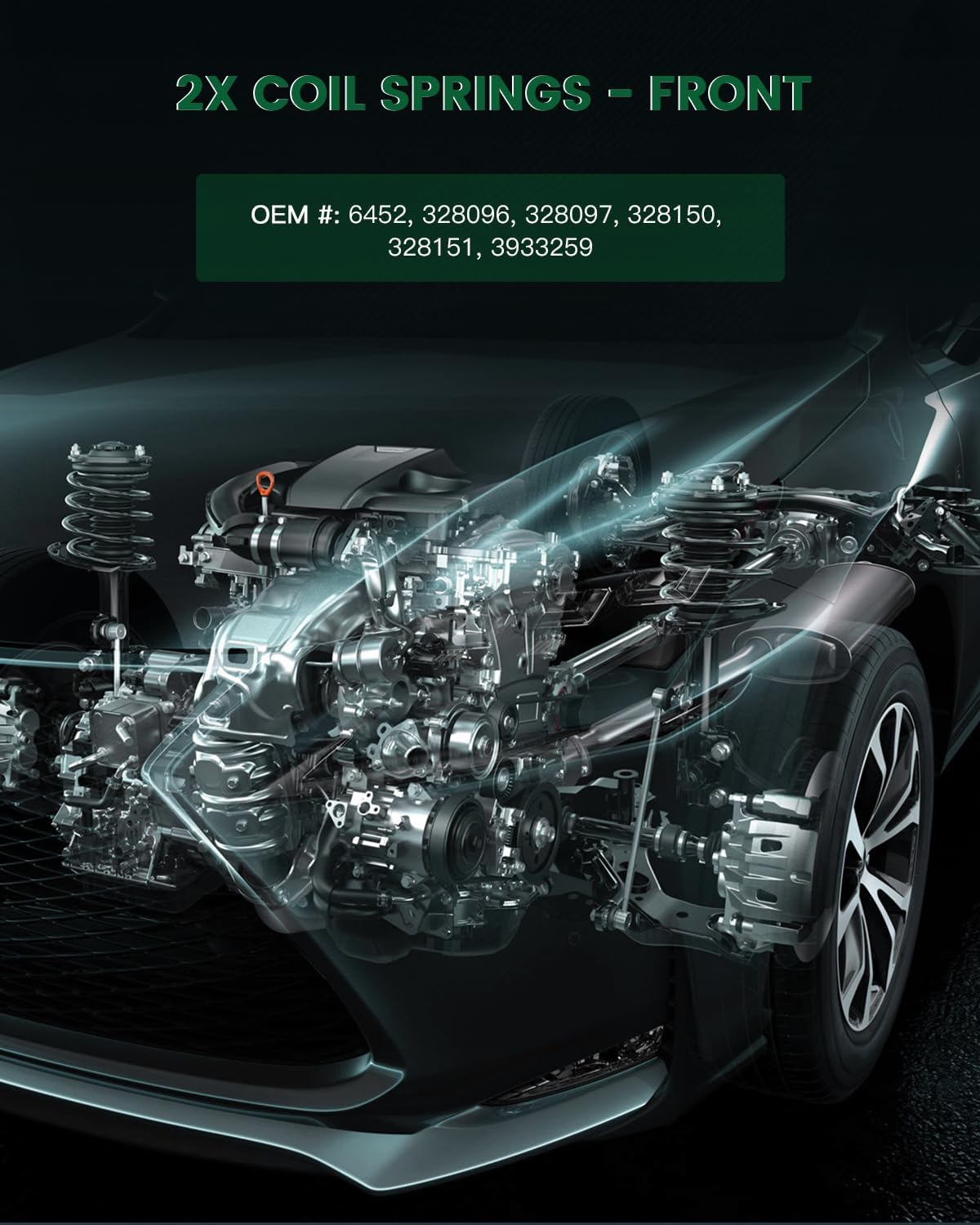 SCITOO 2Pcs Front Suspension Coil Springs Set Compatible with 1973-1974 for Chevrolet for Blazer,1973-1986 for Chevrolet for C10 Suburban Replace# 3933259