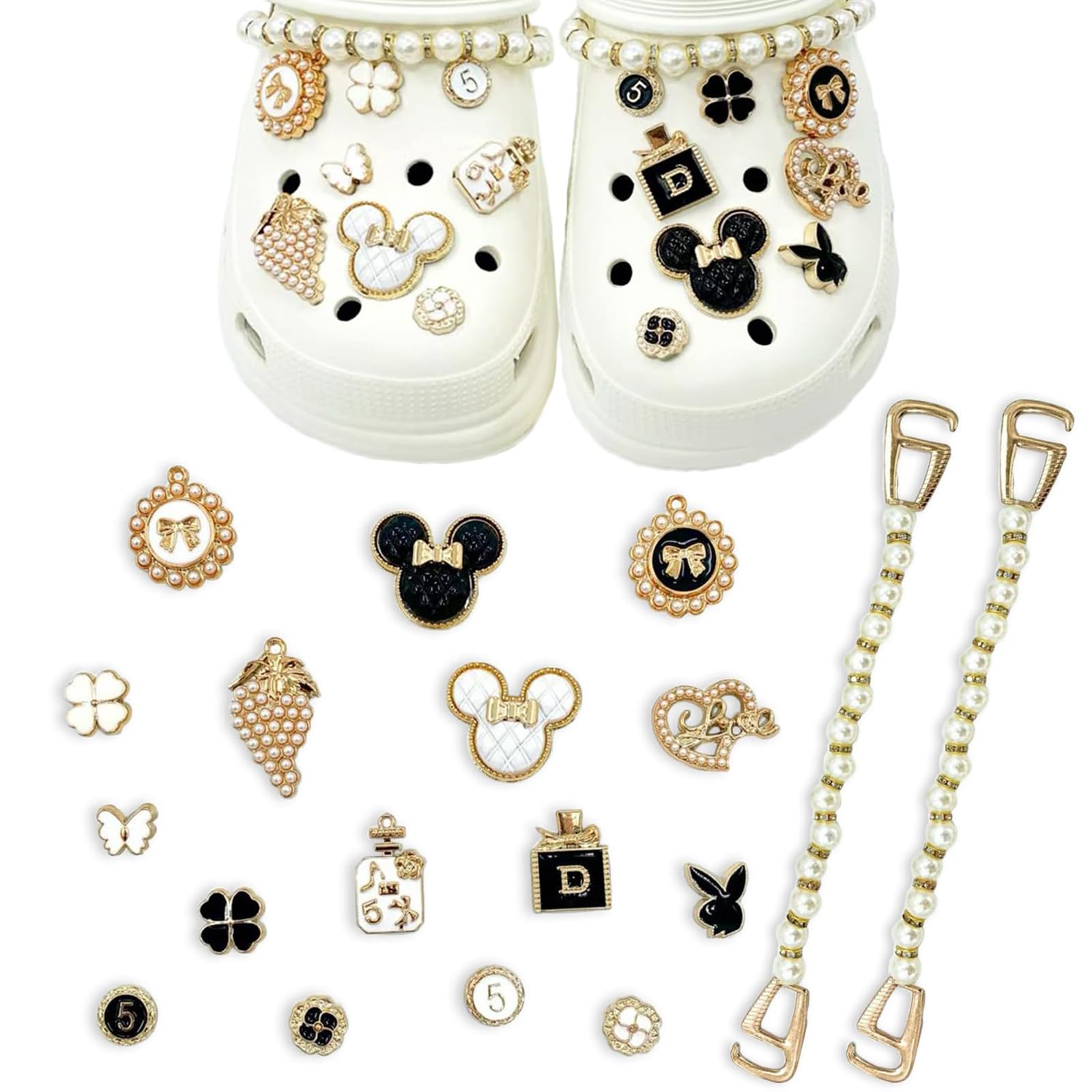 VIKSAUN 26 Pièces Charmes De Chaussure Shoe Charms Pour La Décoration De Chaussures Décorations Sandales Strass Multicolores En Cristal Cadeau De Fête D'anniversaire Femmes Enfants