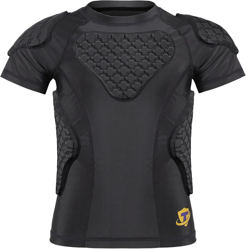Youth Kids Padded Chest Rib Protector Shirt for Football Baseball Padded Compression Shirt