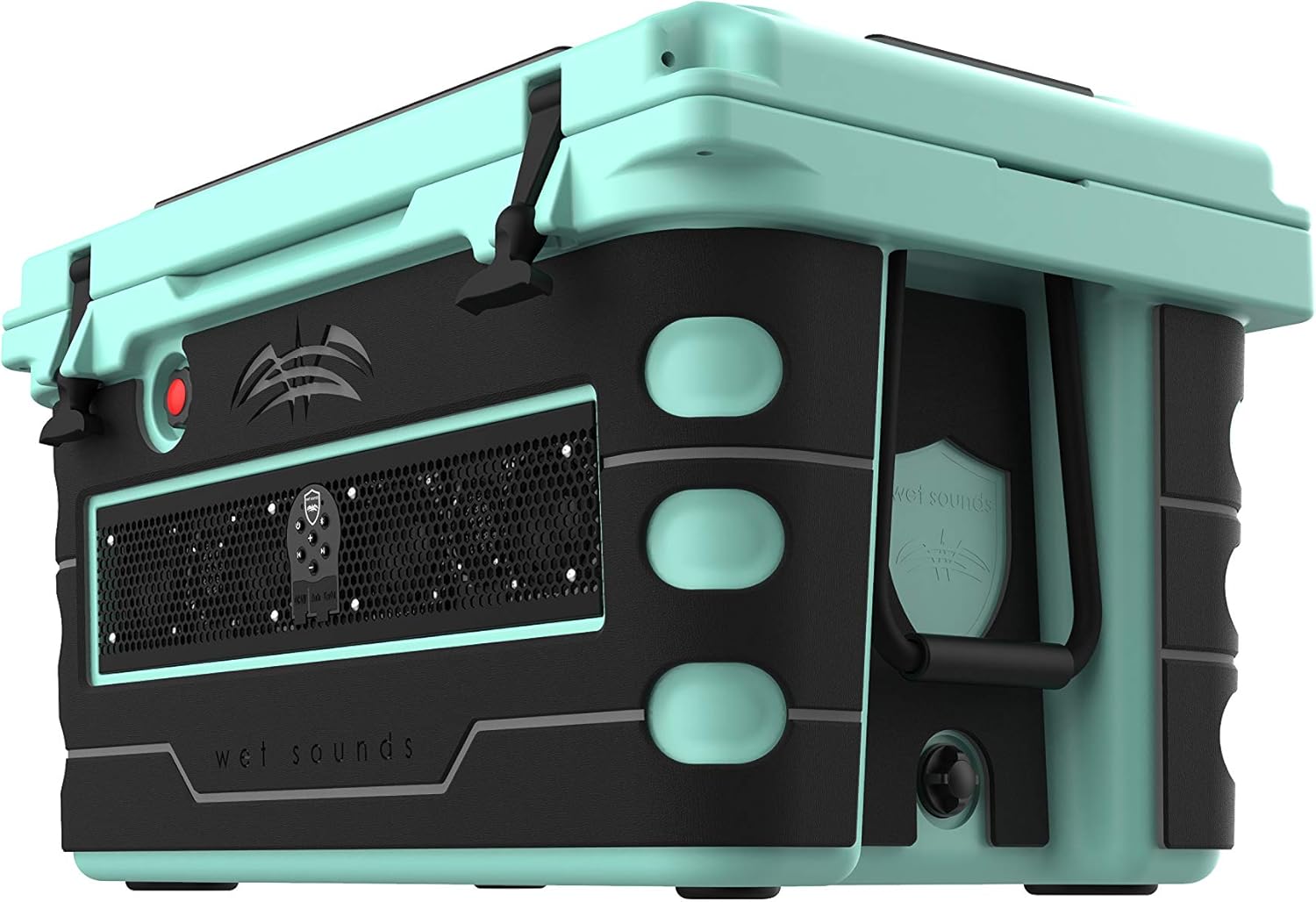 Wet Sounds Stealth SHIVR-55-SFM Seafoam High Output Audio Cooler Speaker System + Full Gator Step Kit - Black Over Gray