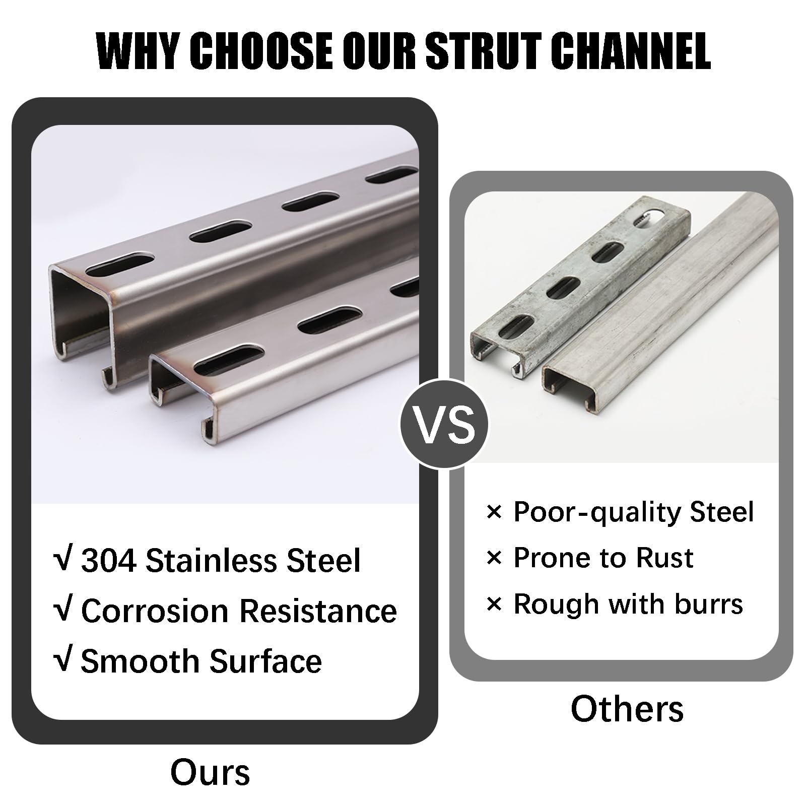 Surprecision Metal Strut Channel with Slotted Back 100mm