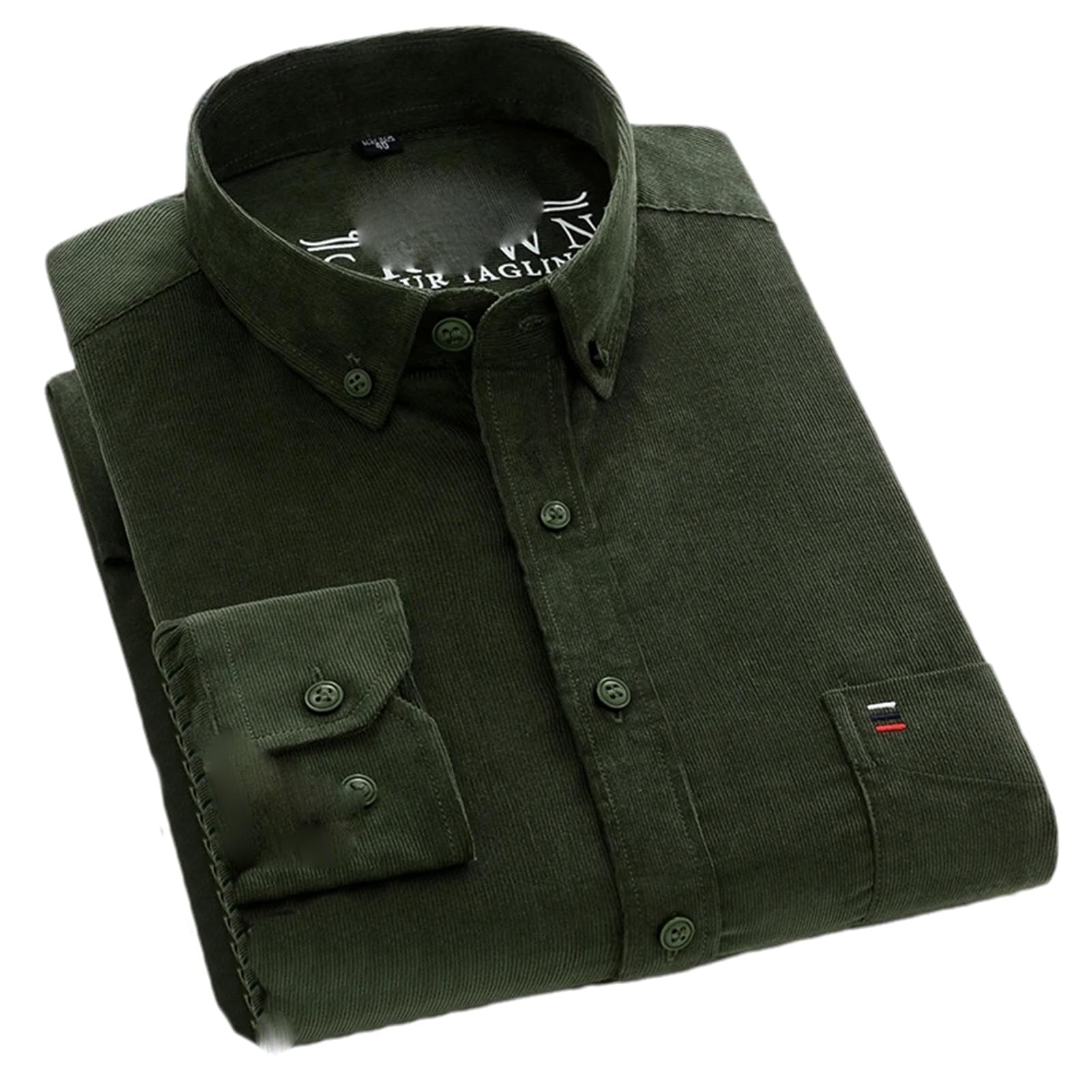 per Uomo Camicie Casual Velluto A Coste Cotone Camicia da Lavoro Tinta Unita Manica Lunga Vintage Morbido Primavera Autunno con Tasca Frontale, Dxr07, M