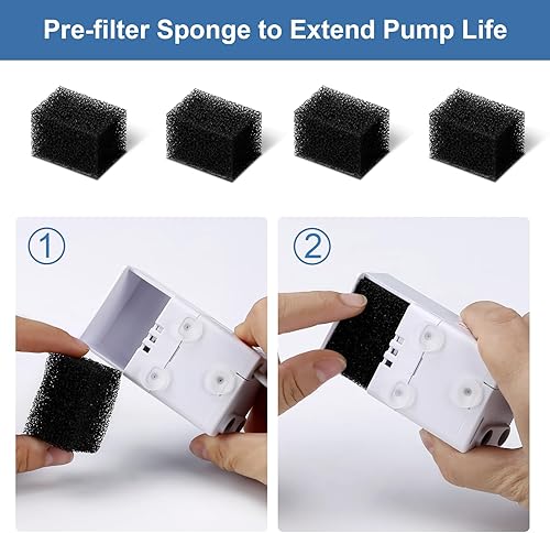 Miniatura 6 de 8 filtros de repuesto para fuente de gato Veken para fuente automática de mascotas de 95 onzas2.8 L y dispensador de agua de acero inoxidable para