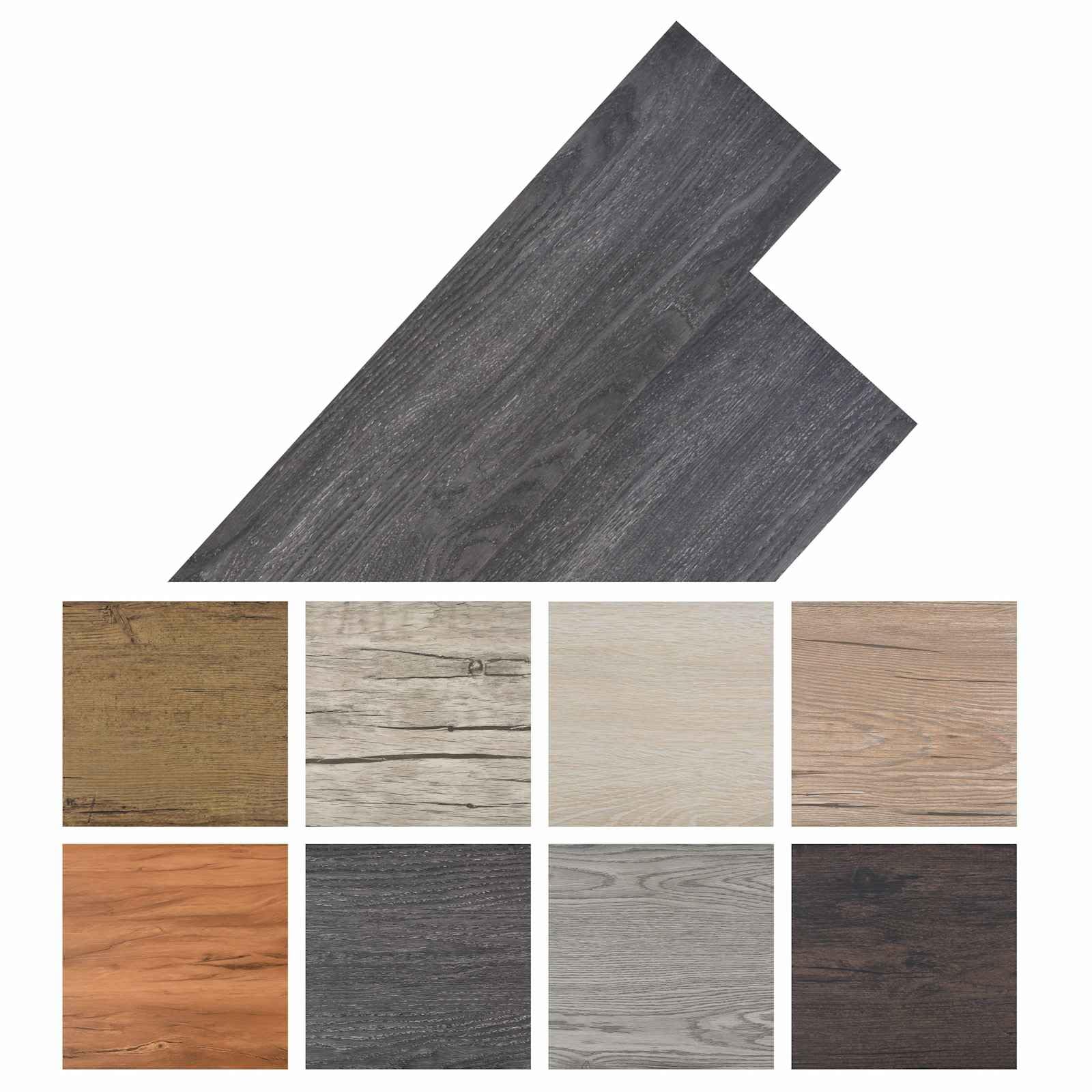 18 tablones de suelo de PVC en blanco y negro, 5,26 m², autoadhesivos, rectangulares, para salón, cocina, pasillo, interior, diseño moderno, antideslizante y fácil de limpiar