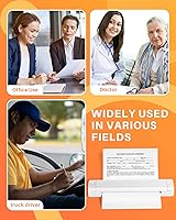 Vista 9 de Phomemo Impresoras portátiles inalámbricas para viajes, M08F impresora térmica Bluetooth compatible con papel tamaño carta de EE. UU. de 8.5"x11