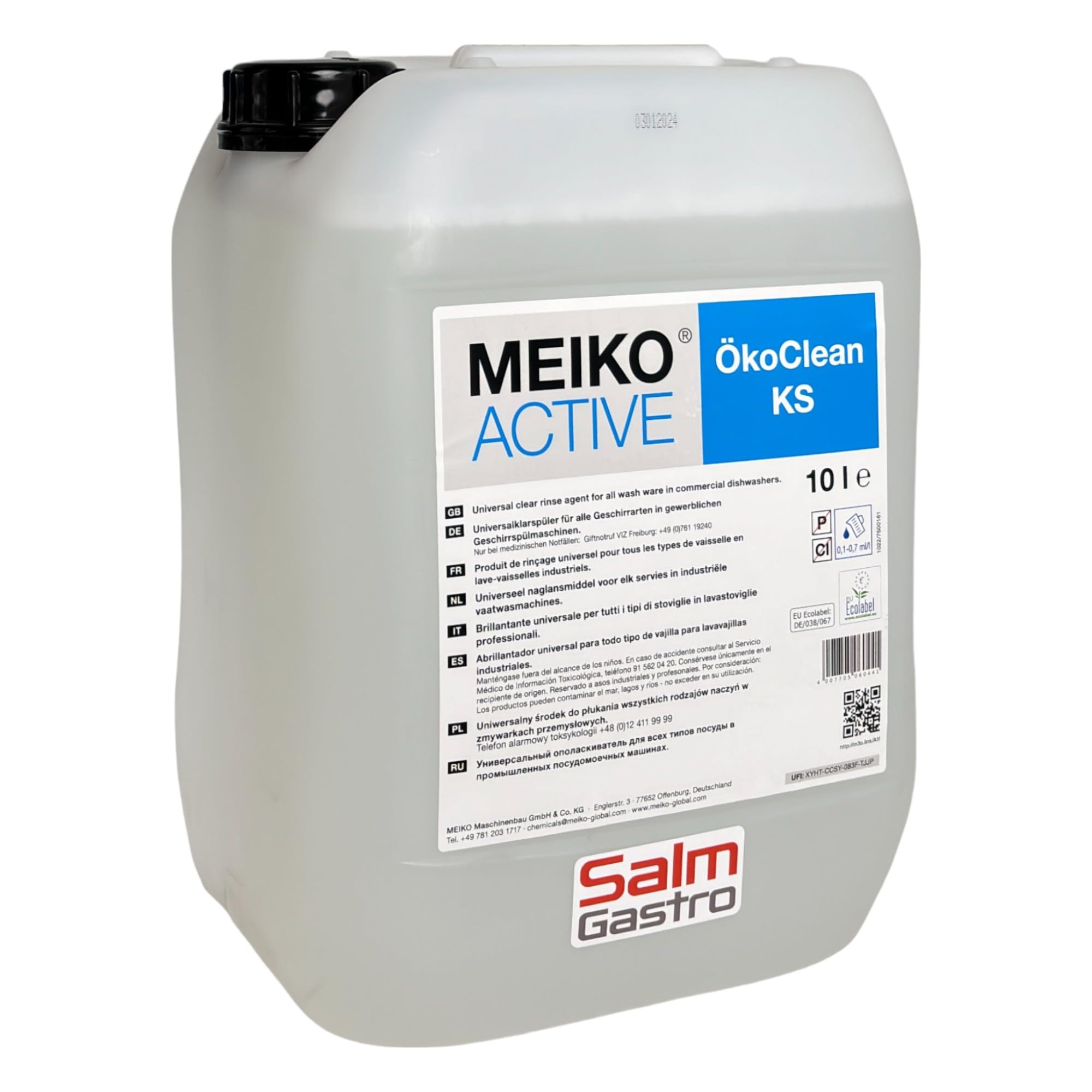 Meiko ACTIVE ÖkoClean KS 10L flüssiger Universal-Klarspüler für Geschirr phosphatfrei