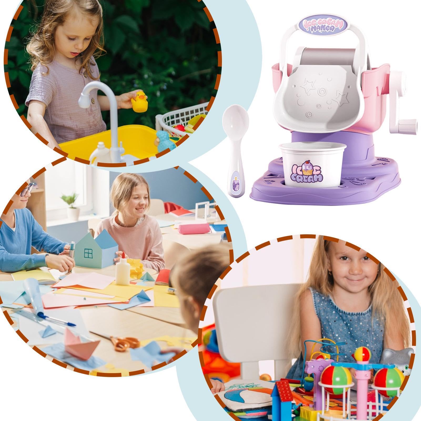 Machine à Glace Pour Enfants - Sorbetière Jouet, Avec Cuillère Et Tasse, à Partir De 3 Ans