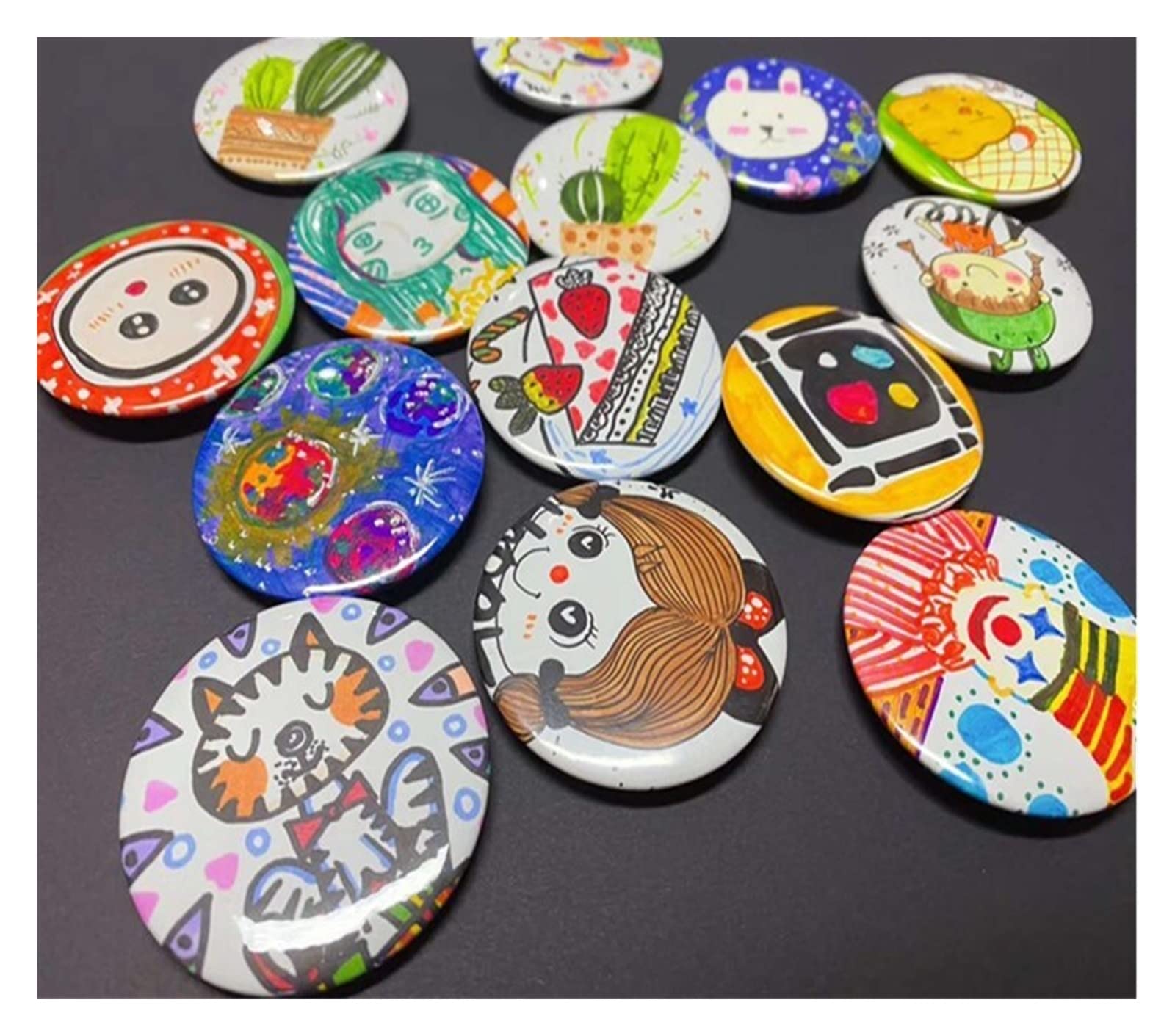 100 sztuk/zestaw plastikowa pusta odznaka Pin przycisk części materiały na ubrania przypinka przycisk DIY materiały rzemieślnicze(58MM)