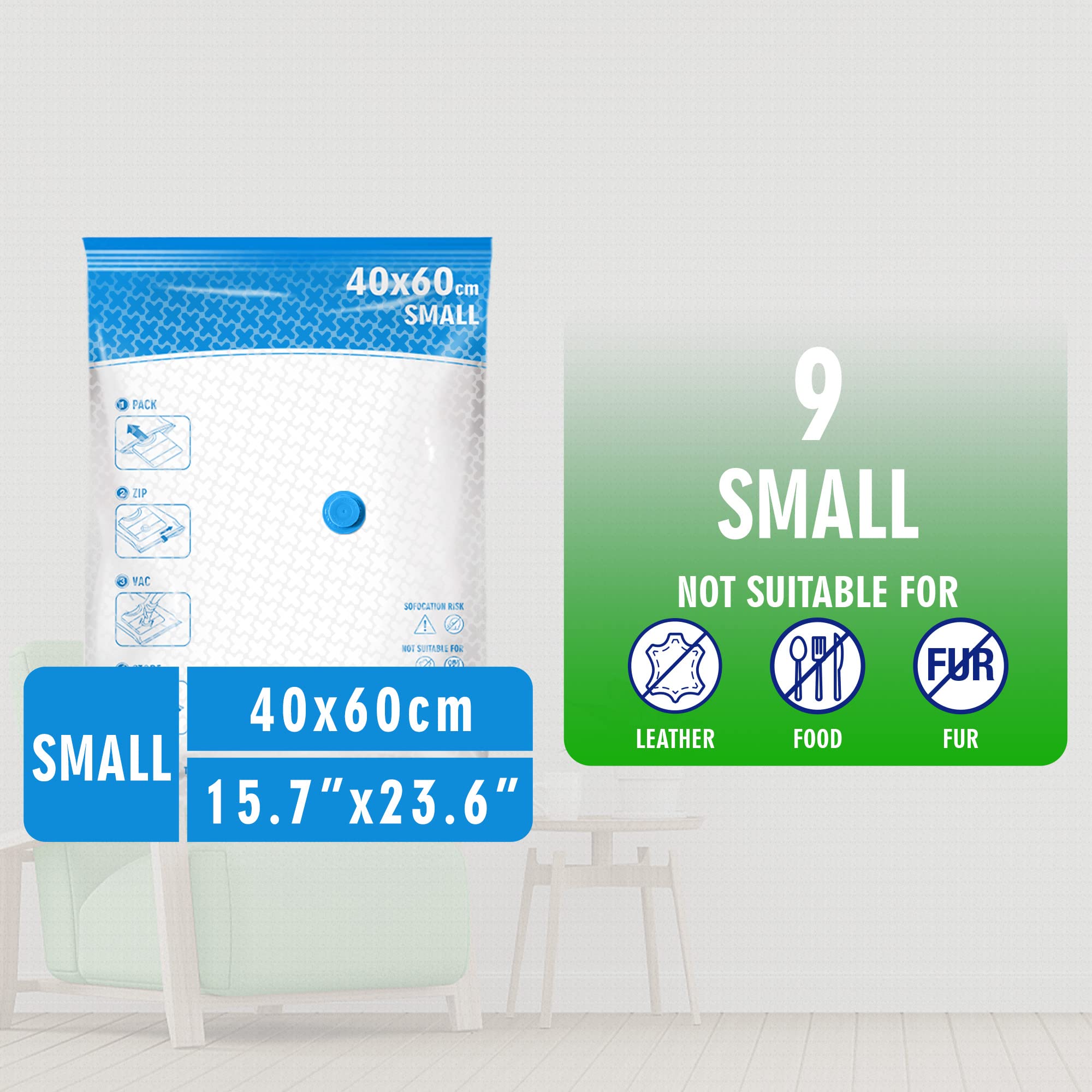 STORAGE MASTER Space Saver Bags neatly compressing seasonal bedding for efficient storage.