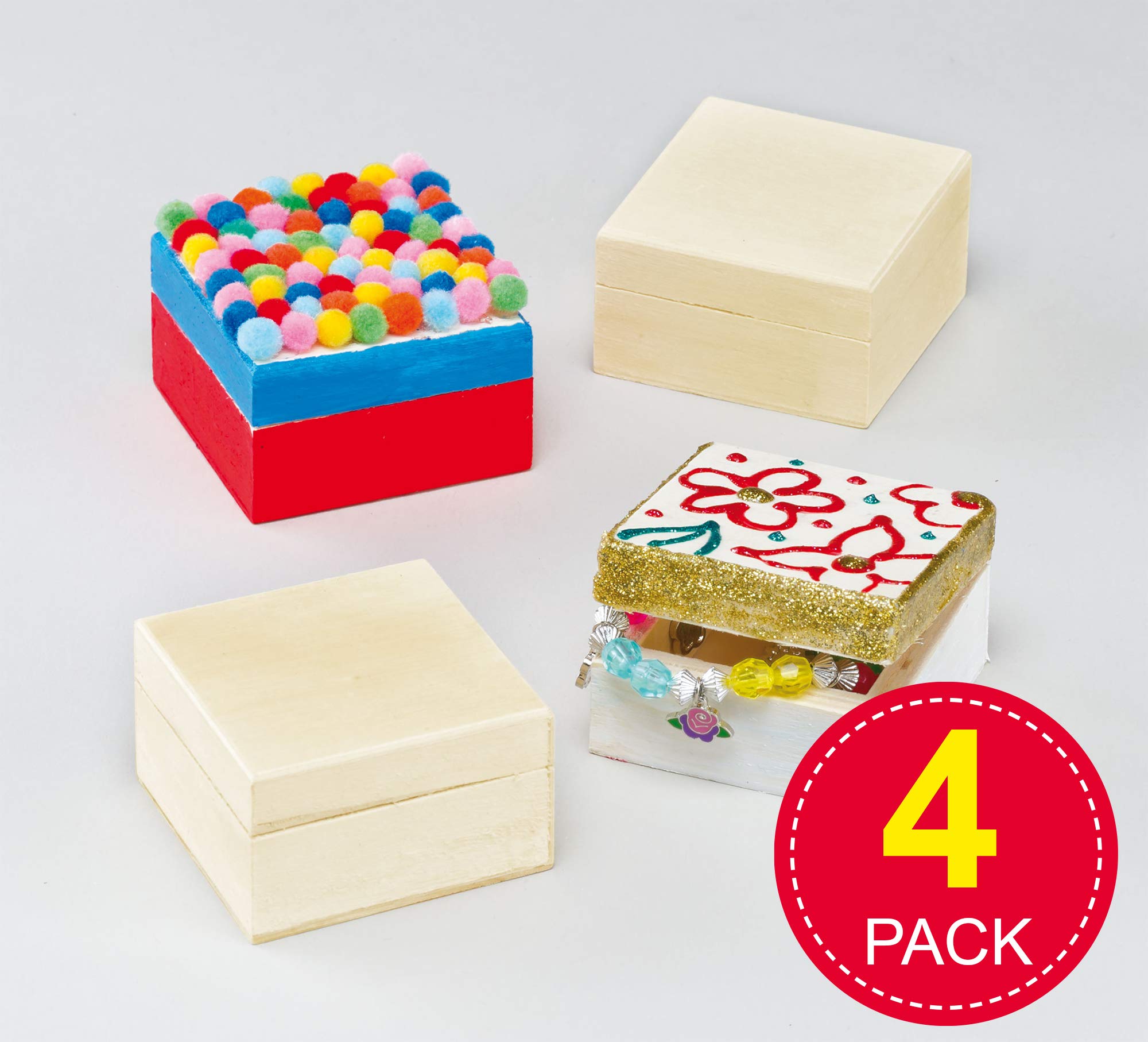 Baker Ross – Set Creativo Per Bambini 4 In 1: Scrigno, Spada, Casetta Uccelli E Kit Punto Croce In Legno - 3