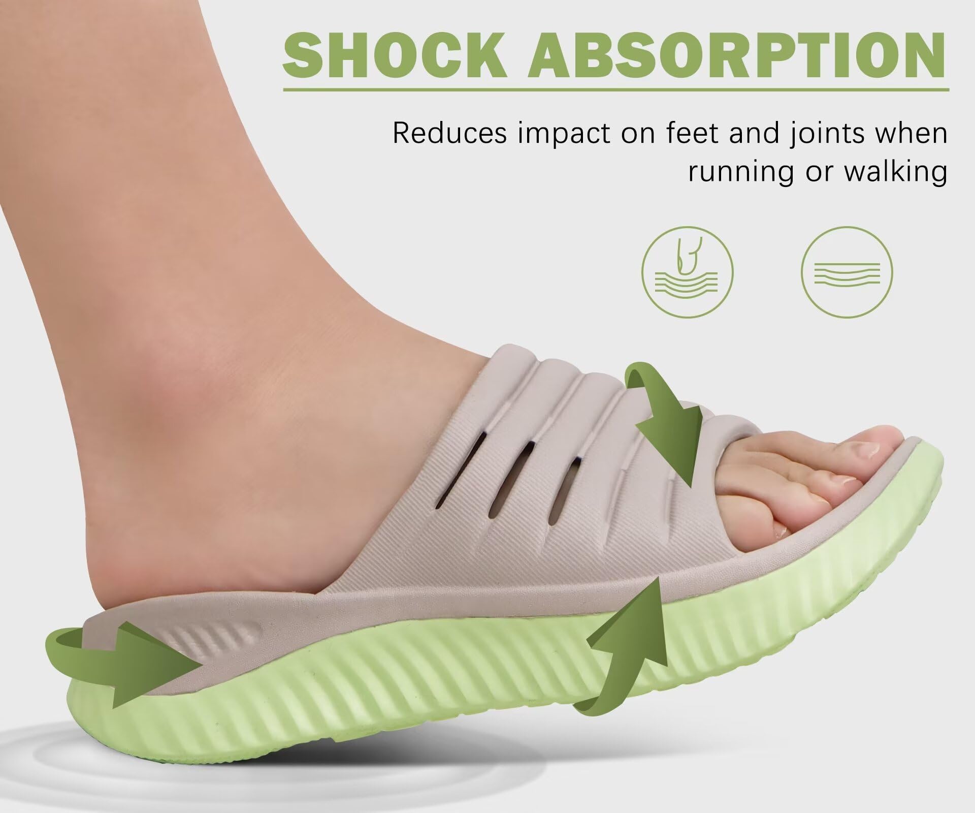 KuaiLu Recovery Sandalen Damen mit Bequeme Plantarfasziitis Frauen Leicht Sport Schlappen Orthopädische Reduziert die Belastung von Füße, Gelenken für Rücken