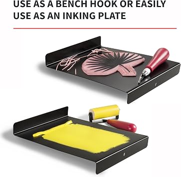 Speedball Bench Hook and Inking Plate for Block Printing Carving, 9x7, Made in USA