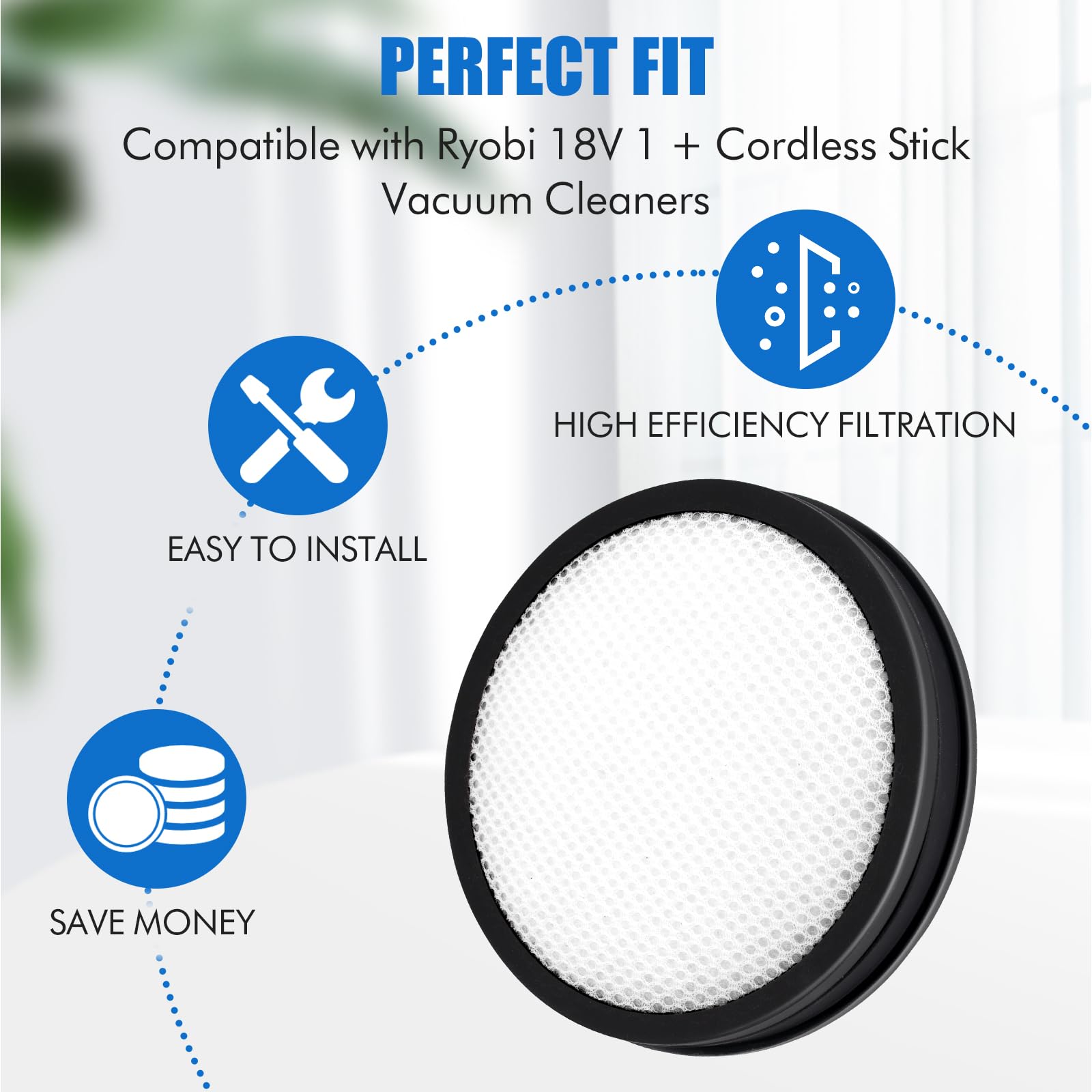 Ryobi Accessoires 5132004211 RPVF ONE Stofzuiger Filter compatibel met Ryobi Accessoires 5132004211 RPVF ONE Stofzuiger Filter compatibel met