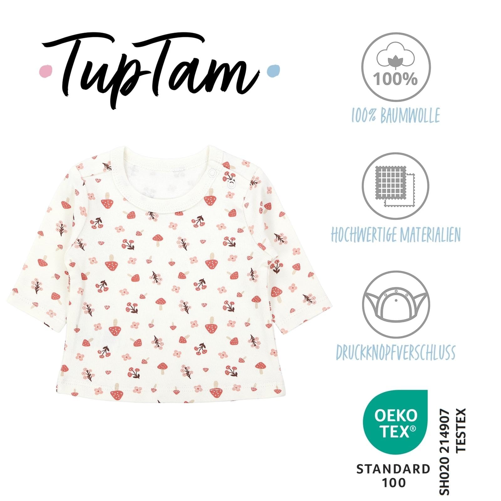 TupTam t Shirt bébé Fille Manches Longues Lot de 5