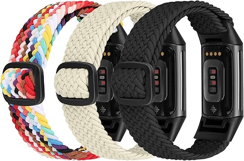 Ecogbd Elastisches Nylon Ersatzarmband kompatibel mit Fitbit Charge 5 Armband, W